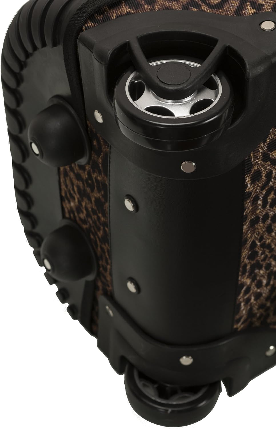 Rockland Laptop Rolling Backpack - Single Handle Design, 19" Size, Stylish Leopard Print