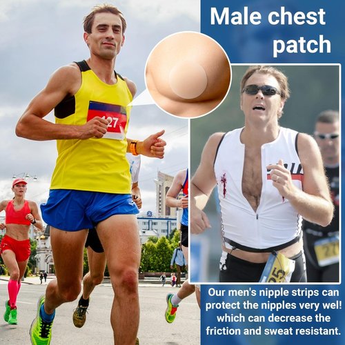 Funnysoft 4 Pcs 4/12 Pcs Nipple Covers Men Reusable Silicone, No Show Anti-Chafe Sweat-Resistant Sport Men Nipple Shield for Runner Gym