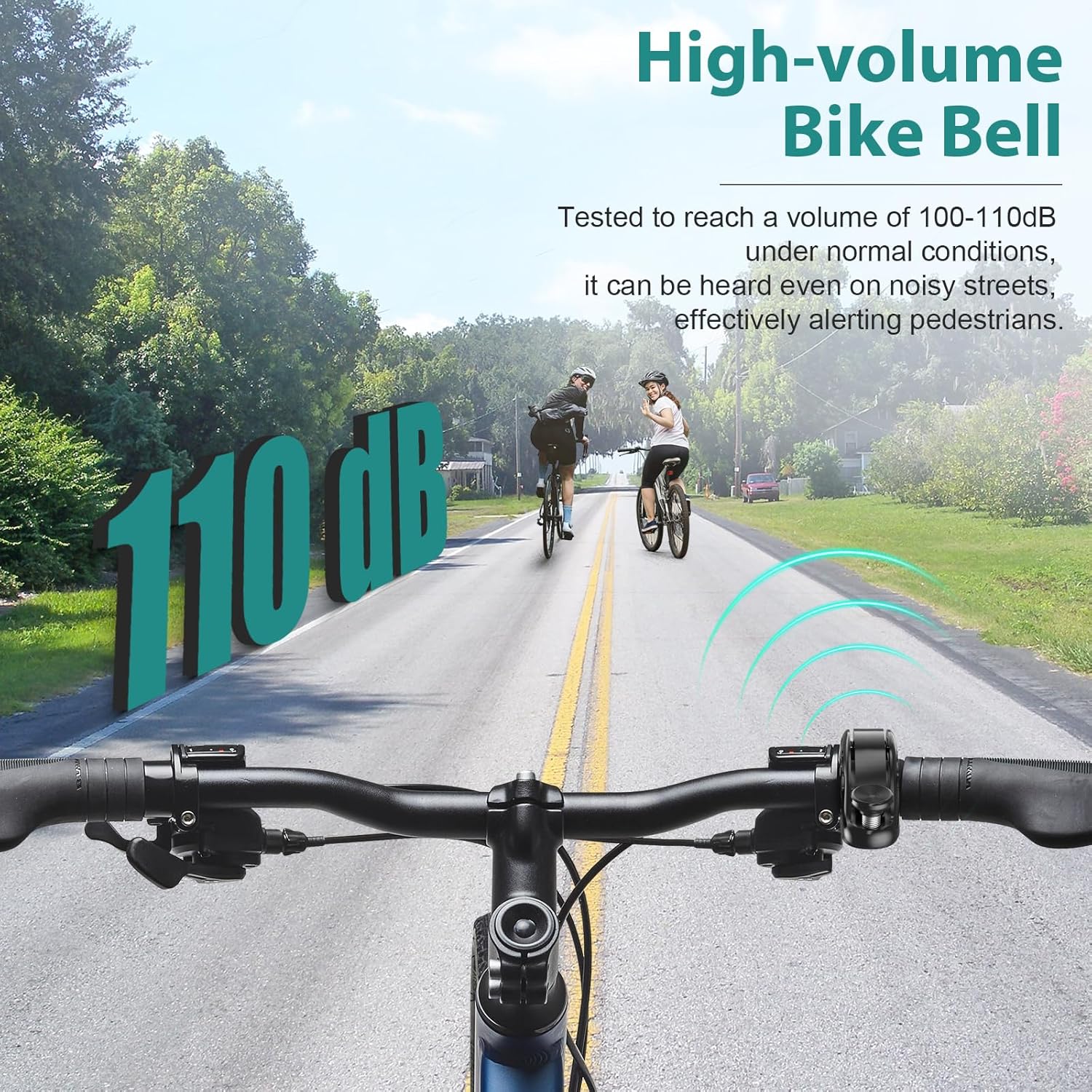 Topcrown Bike Bell - High-Volume Aluminum Alloy Bicycle Horn | Fits 22.2-31.8mm Handlebars