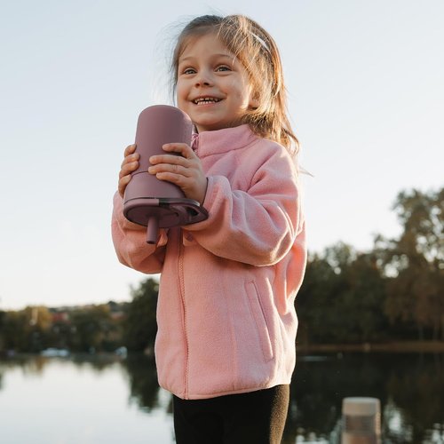 BrüMate Leap 12oz 100% Leakproof Kids Tumbler with Handle and Silicone Soft Straw | Drop Resistant Silicone Sleeve | For Kids 4+ | Insulated Stainless Steel | Cup Holder Friendly | 12oz (Prickly Pear)