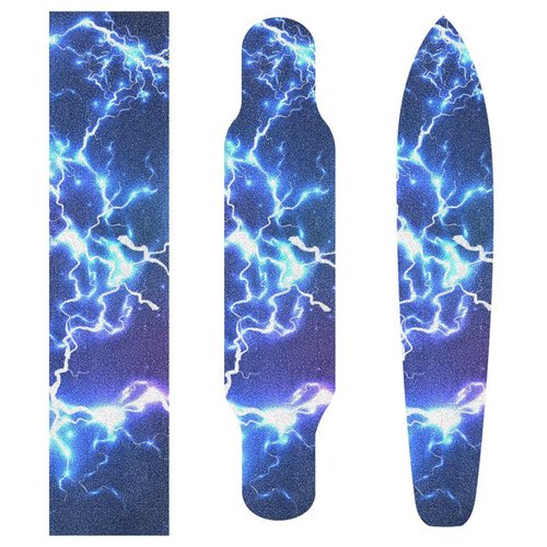 Nander Blue Lightning Skateboard Grip Tape Sheet,Non Slip Waterproof Sandpaper Scooter Grip Tape Longboard Griptape 44.1x10.1inch