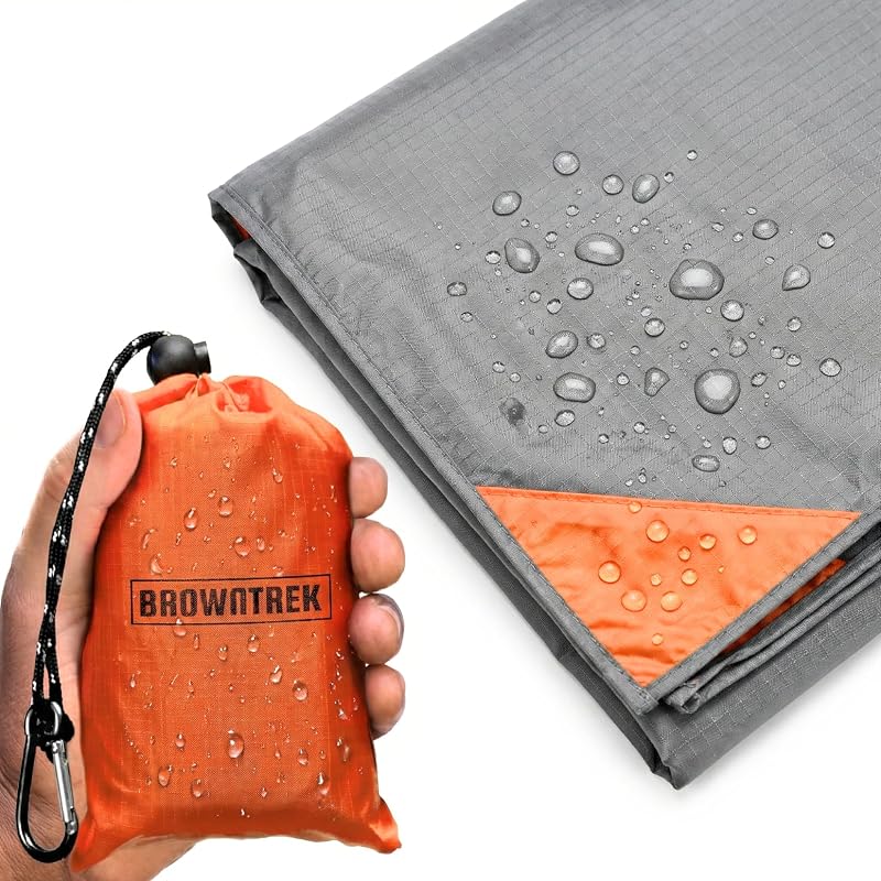 Pocket Beach Blanket Ultralight Water-Resistant Ground Cover (Fits 2-4) - Sand Proof, Compact Outdoor Mat - Variation: Small