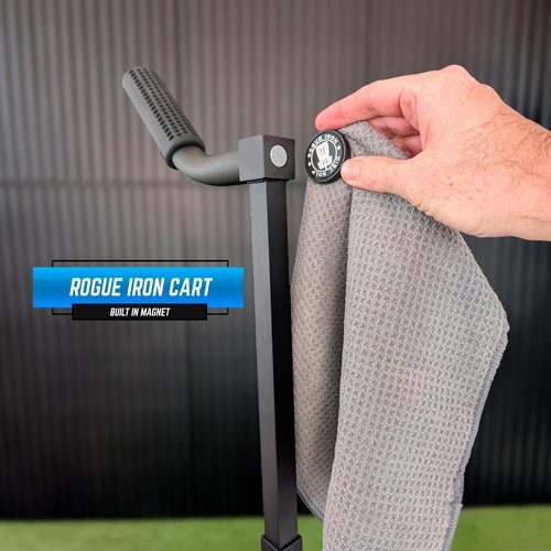 Rogue Iron Sports Disc Golf Towel- Magnetic (Black)