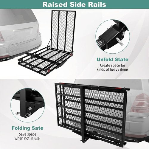 ERGOMASTER Hitch Cargo Carrier - Folding Ramp for Mobility Scooters & Wheelchairs | 49" x 28" Size