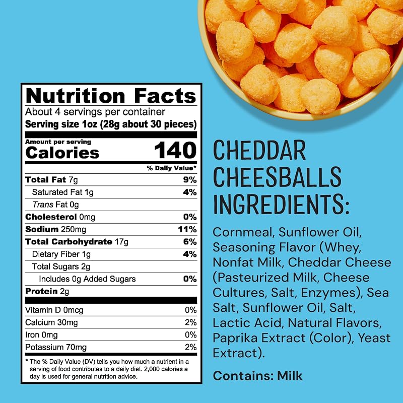 Cheddar Cheese Balls – 4 oz, Pack of 8 | The Good Crisp Company, Variation: Cheddar+4 Ounce