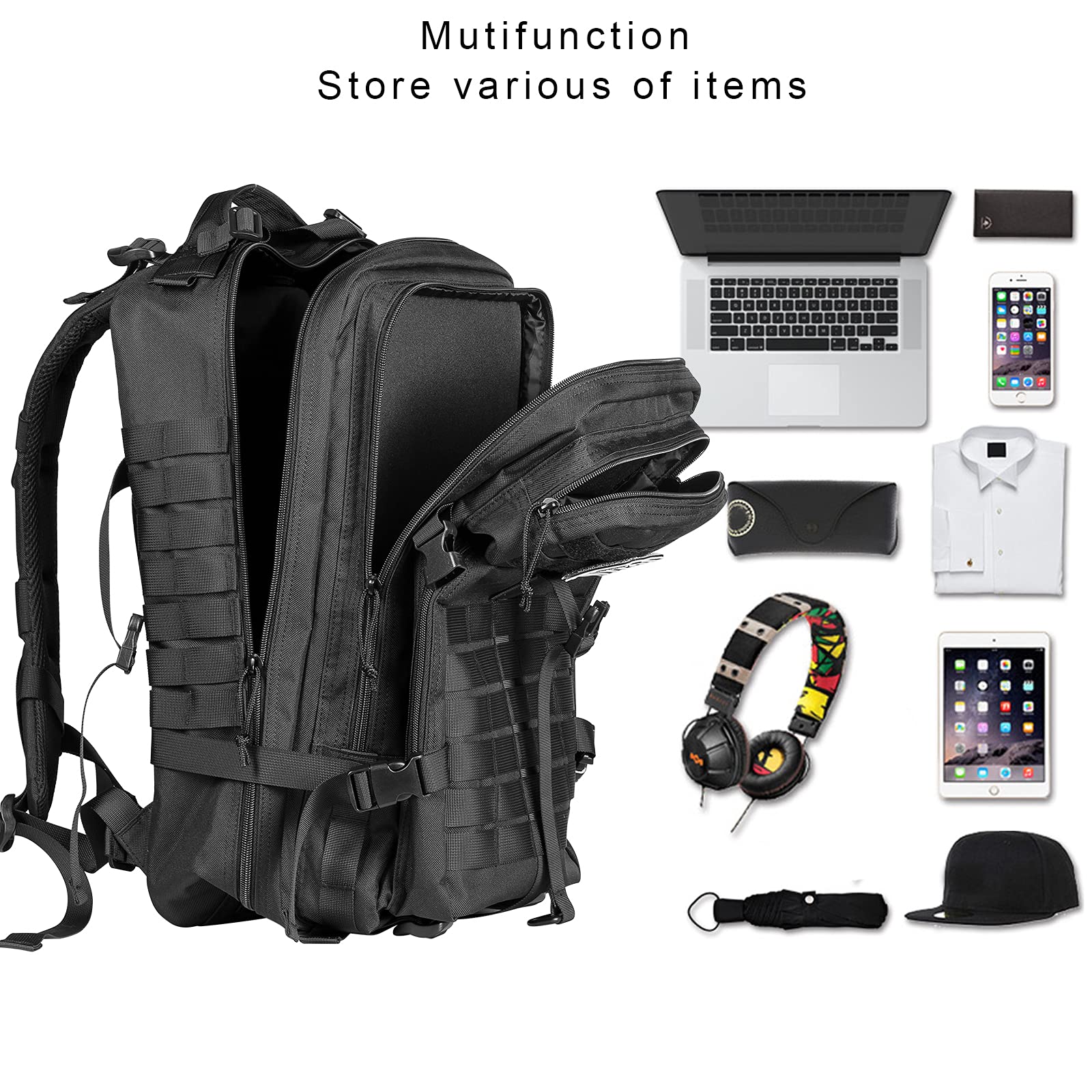 Himal Military Tactical Backpack - Large Army 3 Day Assault Pack Molle Bag Rucksack,40L
