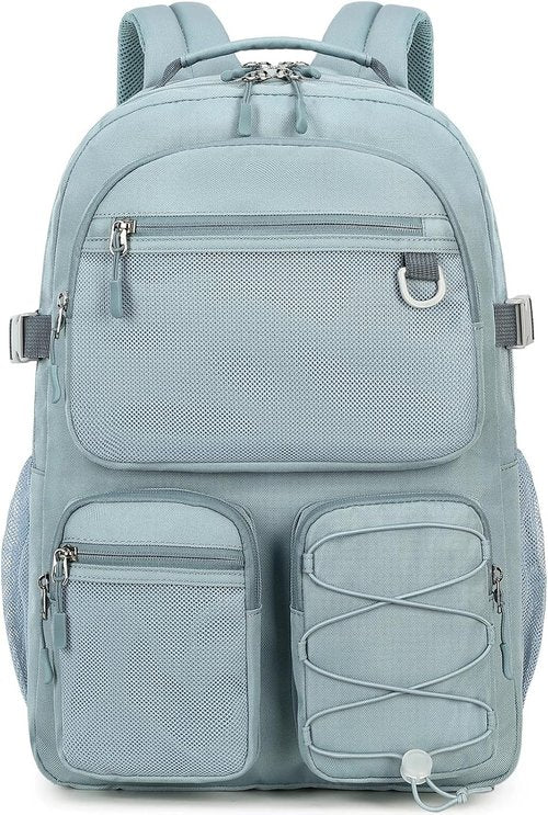 Lohol Water Resistant Backpack - Multiple Pockets for School & Travel | 15.6-Inch Laptop Daypack (Blue)