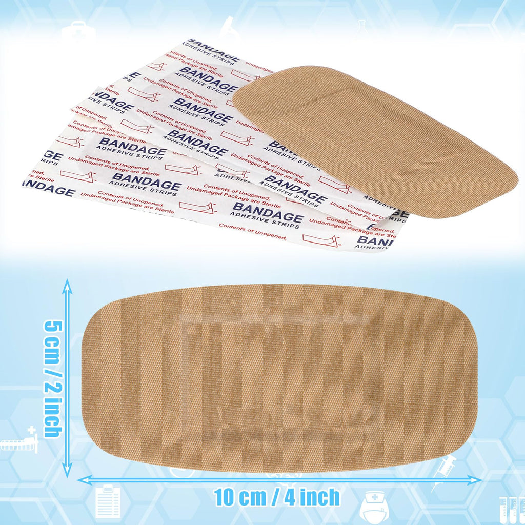 Sinmoe 200 Pcs Large Bandages Bulk Big Flexible Adhesive Wound Care Fabric Bandages for Care and Protect Wounds, 2 x 4 Inch