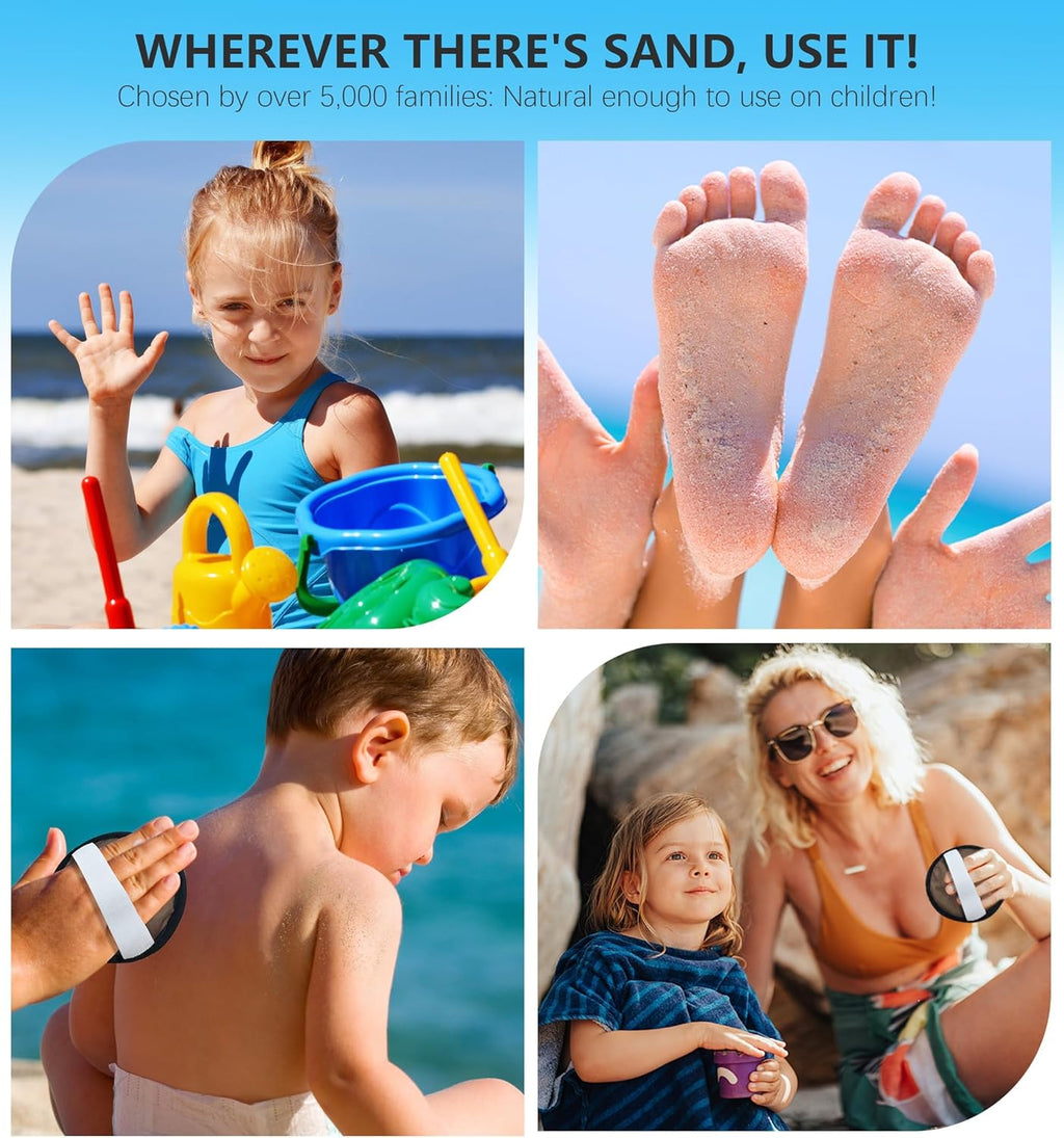 Skiennix Beach Sand Remover Mitt - 2 Pack Eraser Brush for Family Fun | Summer Vacation Essentials