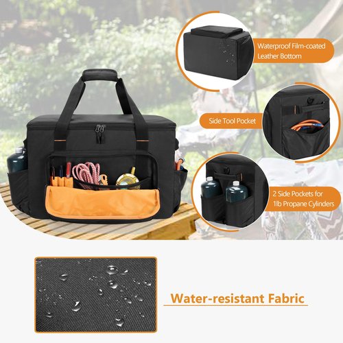 GRAOSO Camping Organizers and Storage, 4 Pcs Camping Packing Cubes with Carrying Bag for Easy Storage and Transport, 5-in-one Tactical Bag with Hard Bottom, Patented Design