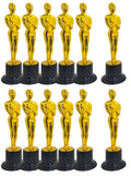 Zugar Land Gold Award Trophies (6 Pack) (6 Inches) Bulk Golden Plastic Statues. Standing Man Award Holding a Large Star Trophy for Movie Sport Ceremony Birthday Prize (Gold Award Trophy, 6)