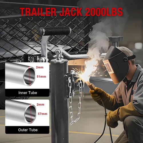 Big RED 2000 Lbs Capacity Weld-On Pipe Mount Swivel Trailer Jack - Durable & Reliable | ATR39003R