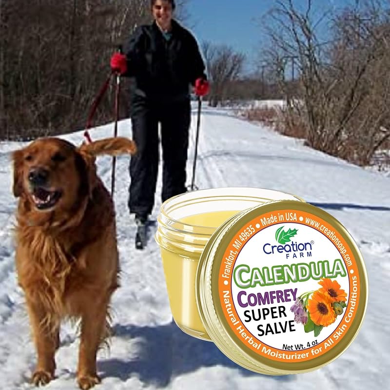 Calendula Comfrey Super Salve 4 Oz by Creation Farm — Herbal Balm for All Skin Types