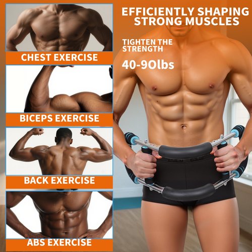 LingPeak Arm Trainer – Multi-Functional Chest Workout Equipment for Men, Portable Twister Arm Trainer & Ab Machine, Full Body Fitness Equipment, Home Chest Press Machine