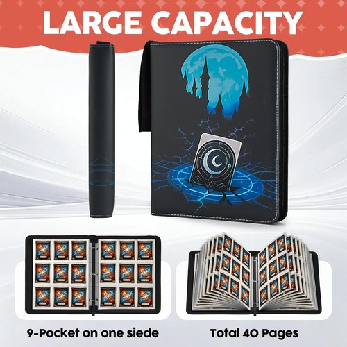 MTG Card Binder by [Brand Name] - Premium 9 Pocket Collector Book for TCG Players | Holds 720 Cards - Blue