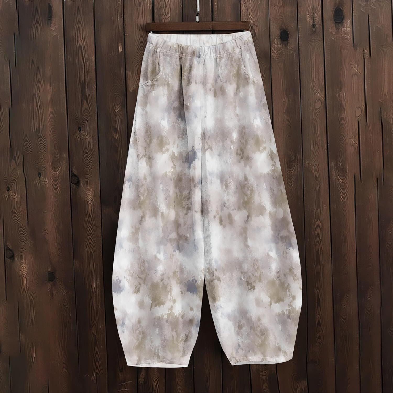 Zaswen Women's Palazzo Pants - High Elastic Waist Tie-Dye Lounge Trousers with Pockets | Plus Size
