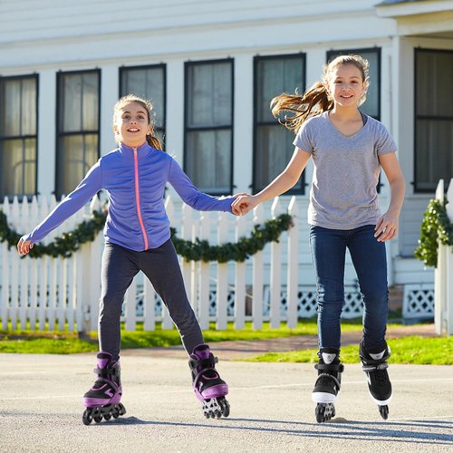 JIFAR Adjustable Inline Skates for Teens and Adults, Light Up Wheels Roller Blades, Large Size for Women 5–8 Men 4–7, Outdoor Inline Skates for Beginners