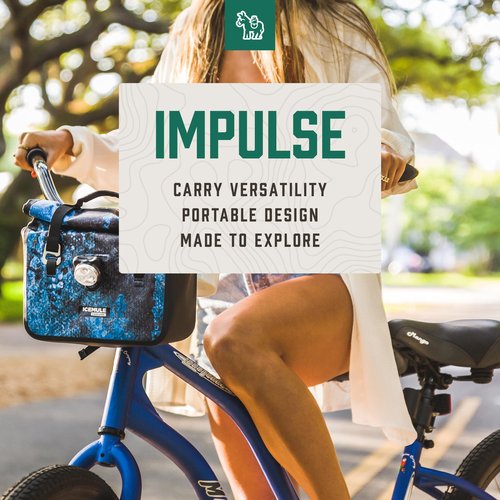 ICEMULE Impulse Bike Bag, Cross-Body Tote and Cooler with Carry Handle, Insulated Lunch Bag, Portable, Waterproof, Soft Sided Cooler, 24+ Hours Cooling, Fits 3 Cans + Ice
