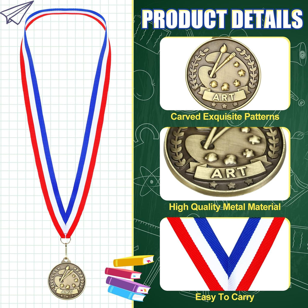 Quelay Gold Winner Medals - 100 Pcs 2'' Award Medals with Neck Ribbons for Tournaments & Competitions