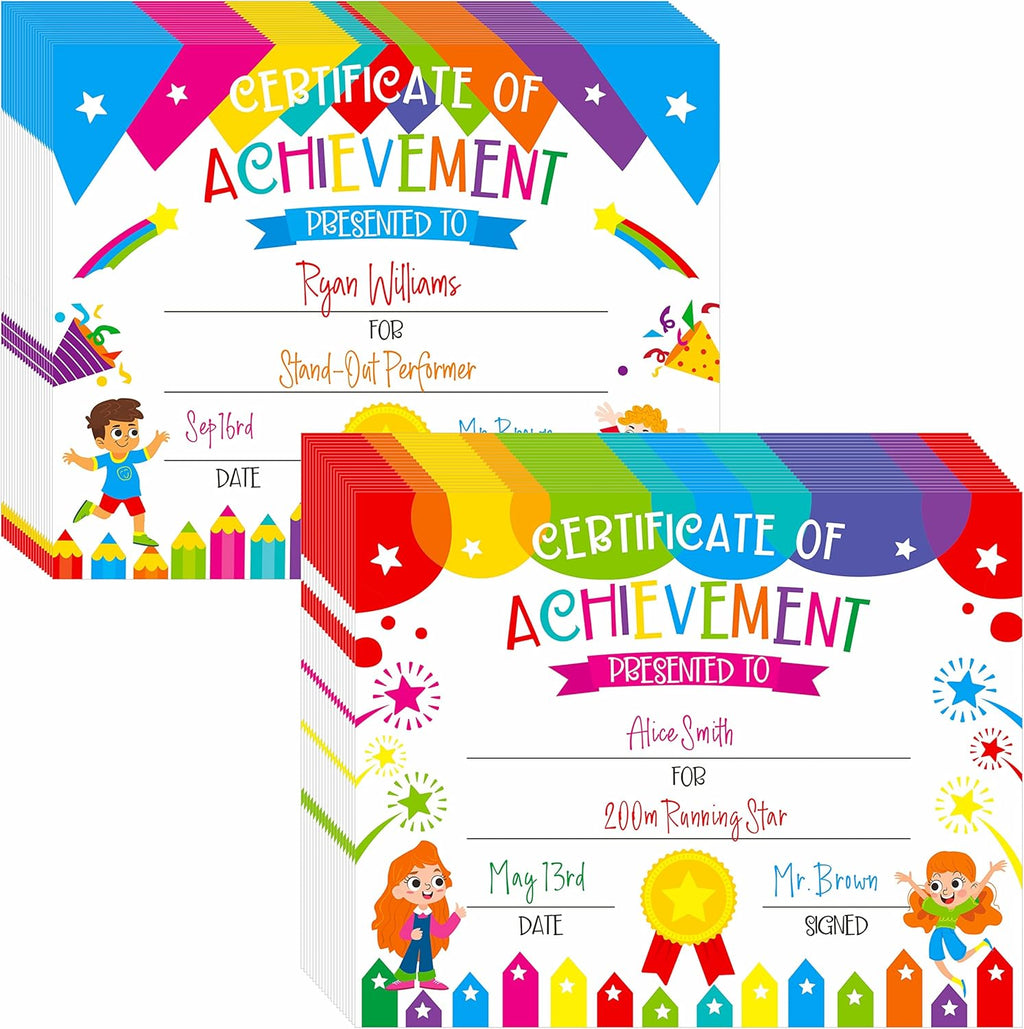 Regine Switzerland 40 PCS Preschool Diplomas - Colorful Achievement Certificates for Kids