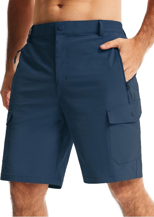 Libin Men's Hiking Cargo Shorts - Lightweight Quick-Dry Design with Zipper Pockets | 9" Casual Shorts for Outdoor Activities