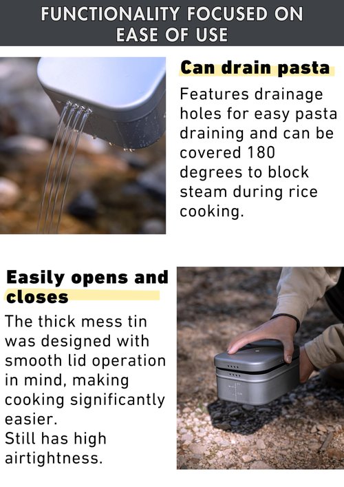 CAMPINGMOON Mess Tin Aluminum Camping Cookware Extreme Thick H-2013