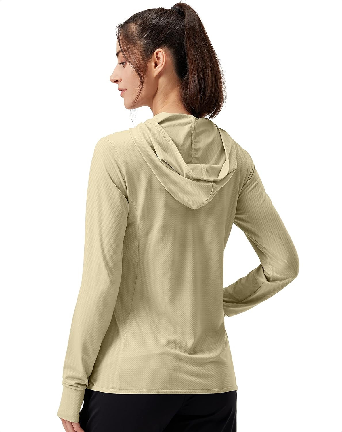 Soothfeel Women's Sun Protection Hoodie Jacket - Lightweight UPF 50+ Long Sleeve with Pocket for Outdoor Hiking