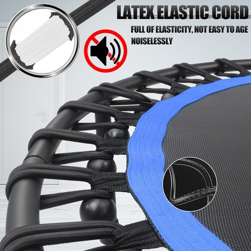 Newan Silent Mini Trampoline - 40"-48" Bungee Rebounder for Cardio Workouts | Max Weight 330lbs