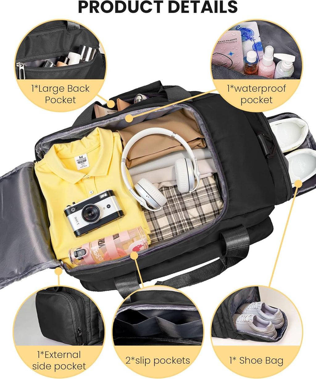 Skiennix Initial Gym Bag - Stylish Dance & Travel Duffle with Shoe Compartment | Monogrammed for Kids (Letter L)