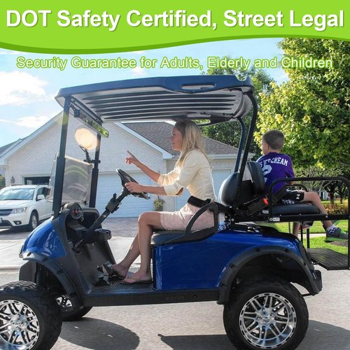 LEAPGOMAX Retractable 61" DOT Seatbelts, Universal 2 Point Adjustable Seat Belts for Golf Carts EZGO, Yamaha, Club Car, ICON, Star, Zone Golf Carts, Go Kart, Forklift (2 Set)