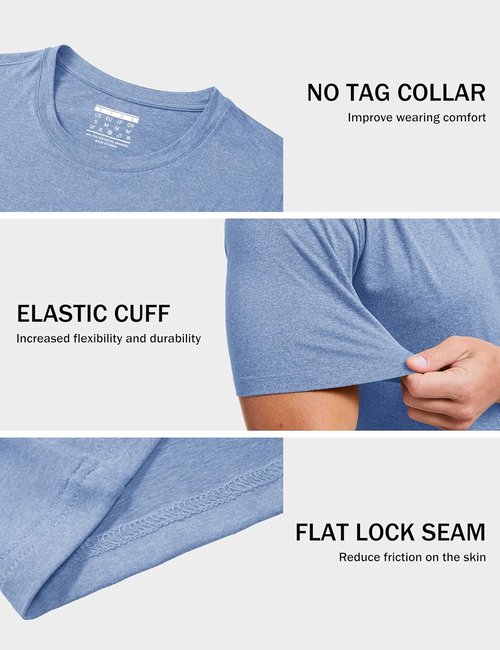 MAGCOMSEN Men's Athletic Workout Shirt - Moisture-Wicking Dry Fit Short Sleeve Tee for Gym & Running