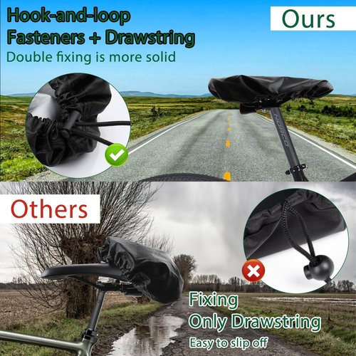 Xonhyicn Bicycle Seat Cushion Waterproof Cover Dustproof Rainstorm Sunburn Washable for Women Men City/Mountain Assured Riding