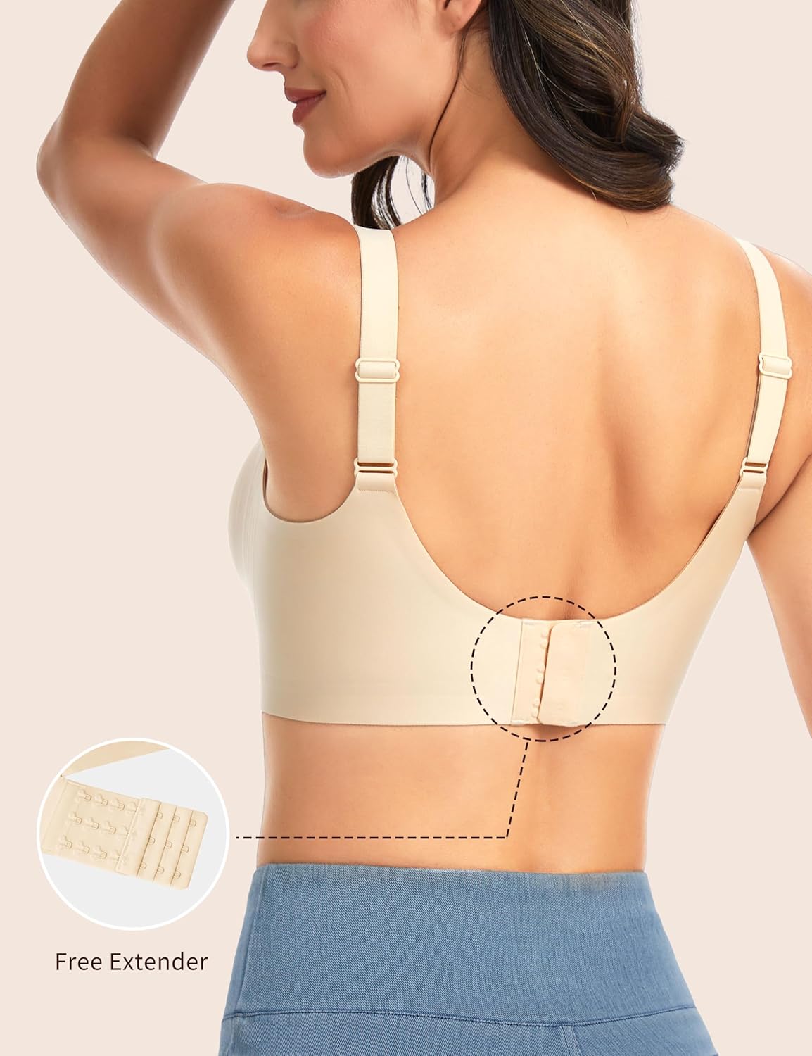 THE GYM PEOPLE Wireless Seamless Bra - Full Coverage Comfortable Bralette | Invisible Padded Design