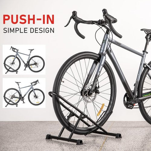 cyclists Indoor Bike Floor Stand - Bike Rack Floor Parking for Garage/Home - Bike Storage Bicycle Parking Rack Fit 20”-29” Mountain Road Bikes (For 1 Bike)
