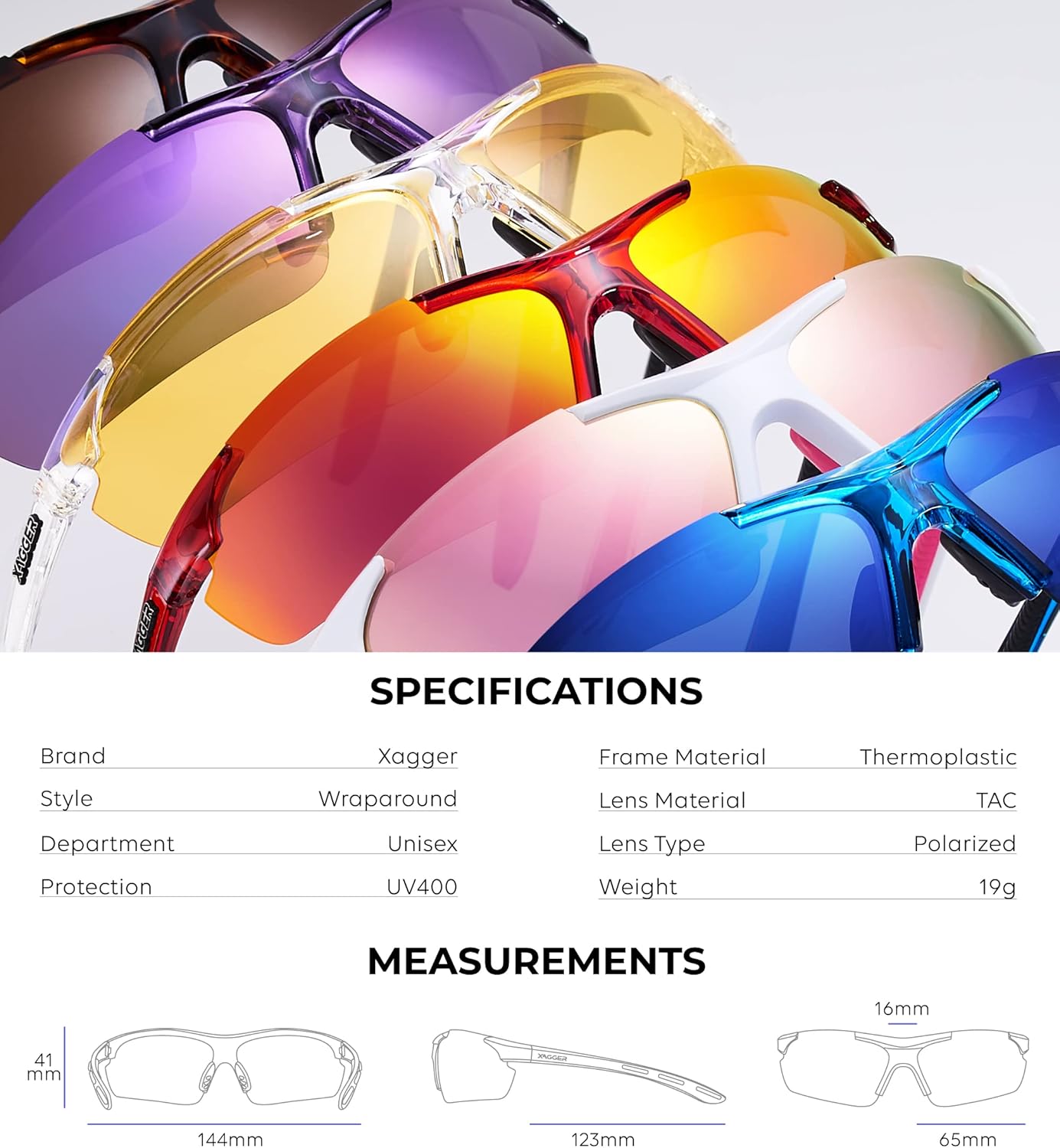 Xagger Polarized Sports Sunglasses - UV400 Protection for Men & Women | Ideal for Running, Cycling & Driving