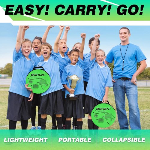 BOHEN Pop Up Soccer Goals for Kids - Foldable Portable Soccer Net for Outdoor & Indoor Play (3.3x2.2FT)