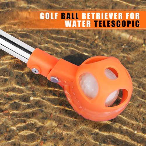 BIRDIEBLAST Golf Ball Retriever, 9Ft/12Ft/17Ft/20Ft Professional Stainless Steel Golf Ball Retriever, Telescopic Golf Ball Retriever for Water