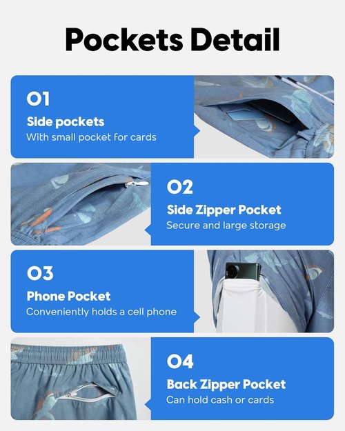 Maamgic Men's Swim Trunks - Quick Dry Beach Shorts with Compression Liner & Zipper Pocket | 5.5 Inch