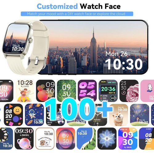 Imzuc Pedometer Watch for Men Women Android & iPhone, 1.85" Retina Display with Answer/Make Calls, Smart Watch with Pedometer, Calories & Step Counter, Waterproof Heart Rate/Sleep/SpO2 Monitor