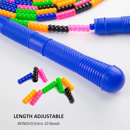 Long Double Dutch Jump Rope - 16 Ft | 2 Pack for Kids & Adults - Beaded Segmented Design