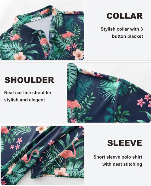 APTRO Golf Shirts for Men - Moisture-Wicking Hawaiian Polo with Dry Fit | Short Sleeve Design