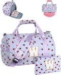 Skiennix Girls Gym Bag - Personalized Overnight Duffle with Shoe Compartment & Makeup Bag | Ideal Dance Recital Gift (Letter W)