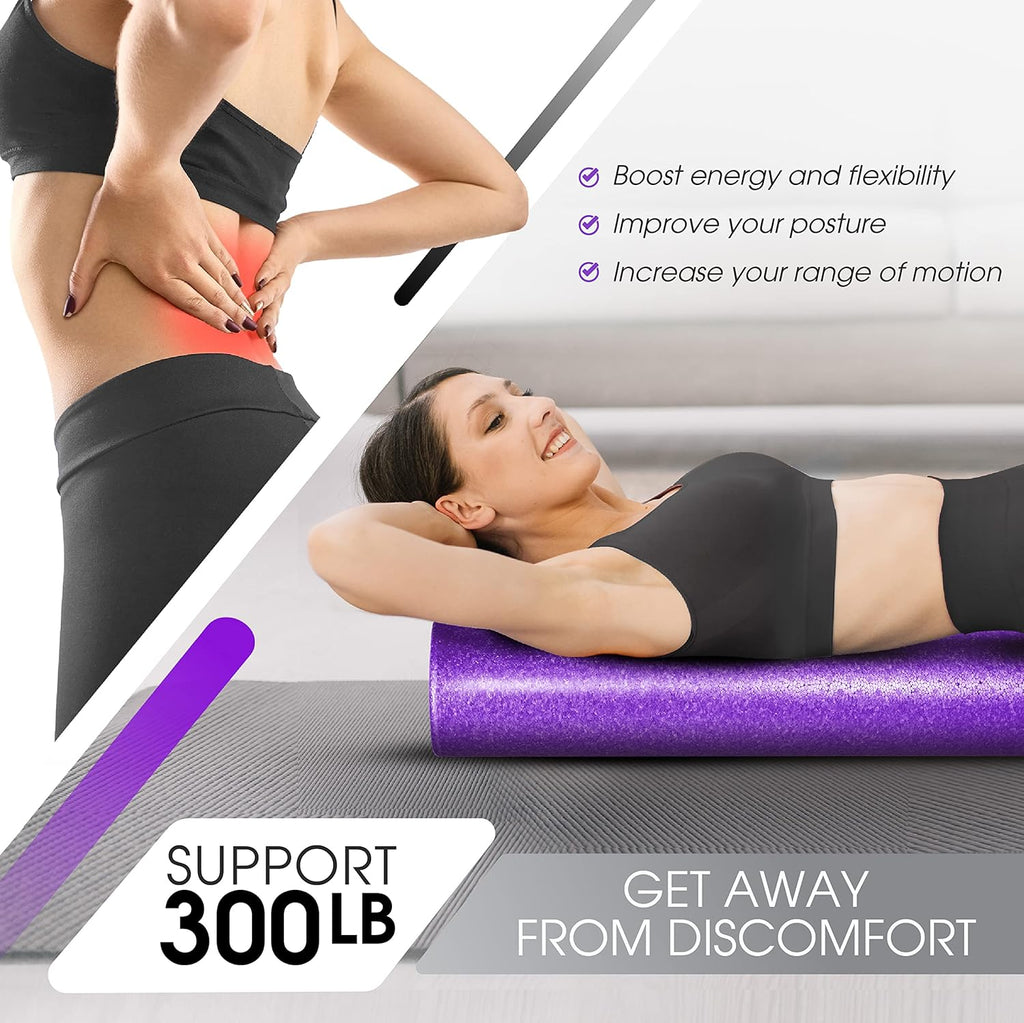 Yes4All High-Density EPP Foam Roller - Ideal for Yoga, Pilates & Stretching | 12, 18, 24, 36 Inch Sizes