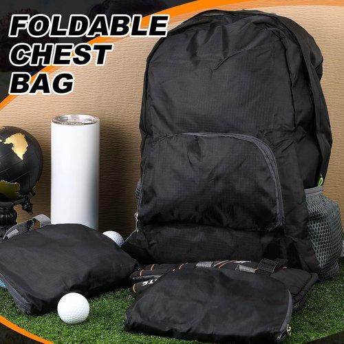 Dunzy Foldable Backpacks - 12 Pcs Lightweight Bulk Pack for Travel & Events | Black Color