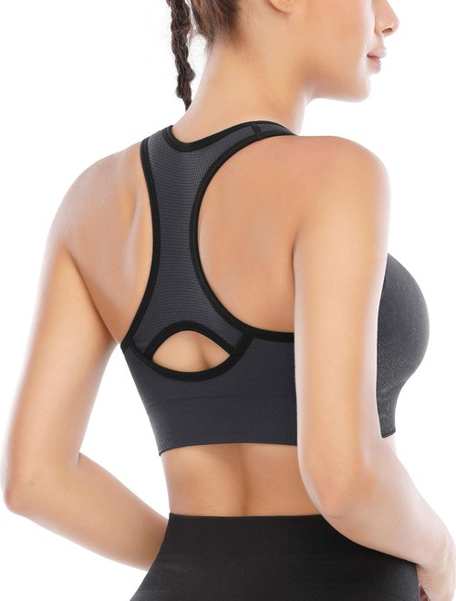 Heathyoga High Support Sports Bra - Padded Racerback Design for Women | Perfect for Workouts
