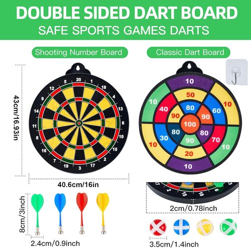 Hello Papaya Magnetic Dart Board - Fun Family Game with 12 Magnetic Darts & 12 Sticky Balls | Perfect for Kids 3-12