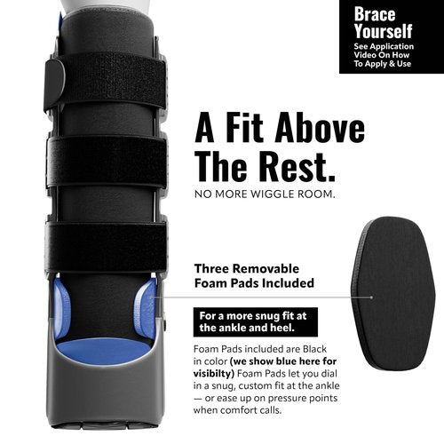 Braceapedia Rapid Recover Tall Walking Boot, Fracture Boot, Medical Grade Foot Brace for Fractures, Ankle Boot & Brace, Adjustable Air Pump, Sprain & Injury Recovery, Post Op Shoe for Injured Foot, Small