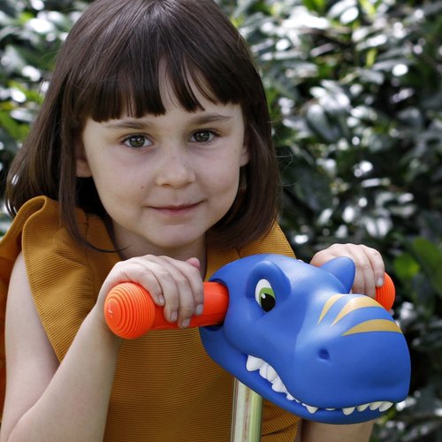 Scootaheadz Dinosaur Scooter Accessories - Personalize Your Boys Ride - Dino Scooter Head for Kids - Toys for Boys Ages 3 and Up - Timmy T-Rex in Blue and Orange