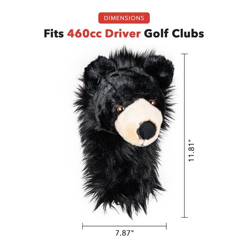 Daphne's Headcovers Black Bear Driver Headcover | Premium Driver Headcovers | Funny Golf Club Covers | Stylish Protection for Your Clubs | Men's Golf Gear | Driver Headcover for Men and Women