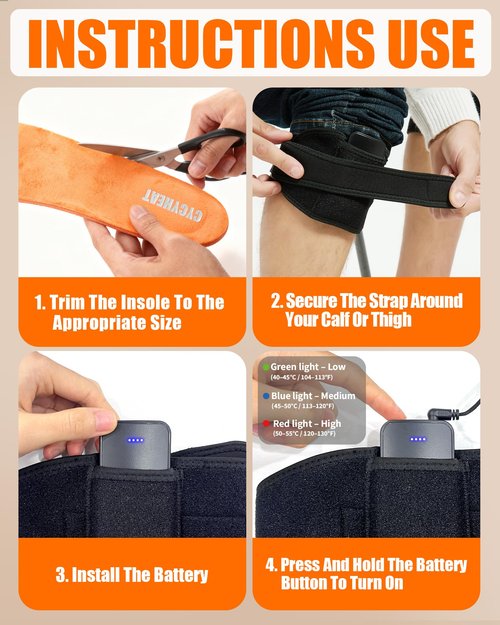 Heated Insoles Battery Powered - Arch Support Cuttable Heating Insoles for Women and Men, Upgraded 4000mAh Battery Pack